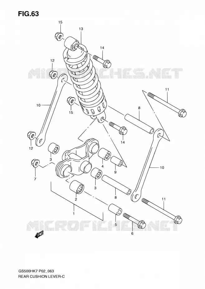 SHOCK ABSORBER LINKAGE Suzuki MOTO 500 GS-E 2007  GS500H K7 (P02,P19,P54)