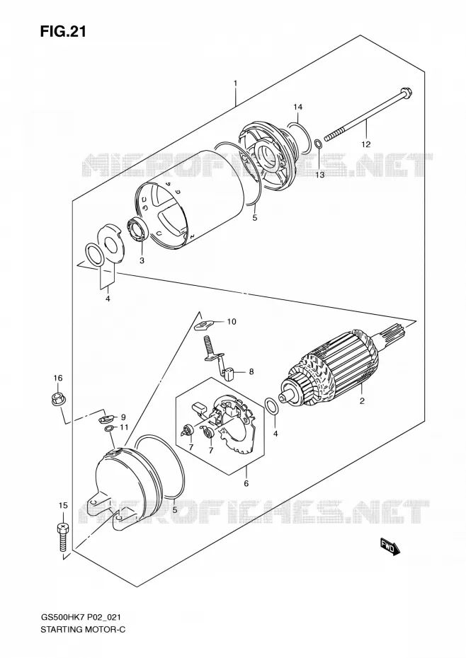 STARTER MOTOR Suzuki MOTO 500 GS-E 2007  GS500H K7 (P02,P19,P54)