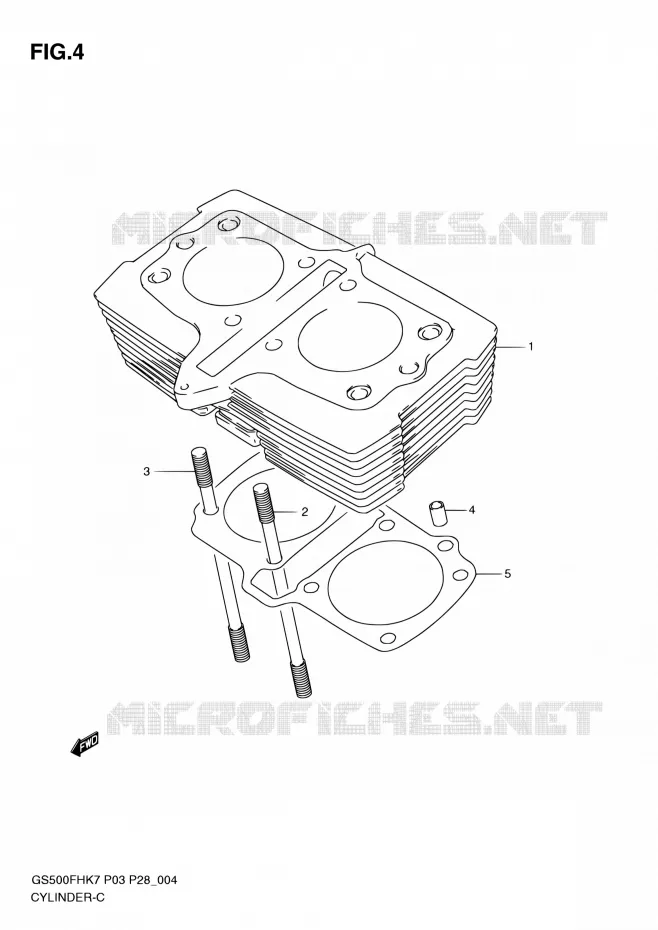 CYLINDER Suzuki MOTO 500 GS-E 2007  GS500H K7/GS500FH K7 (P03,P28,P33,P95)