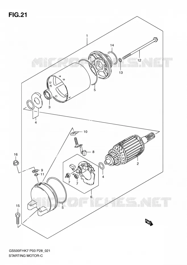 STARTER MOTOR Suzuki MOTO 500 GS-E 2007  GS500H K7/GS500FH K7 (P03,P28,P33,P95)