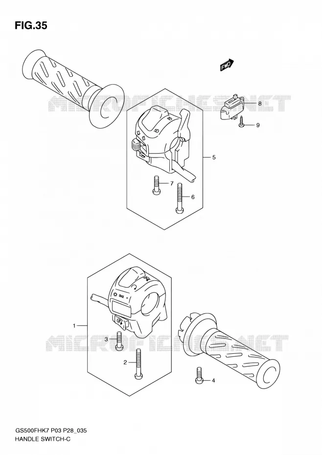 SWITCHES Suzuki MOTO 500 GS-E 2007  GS500H K7/GS500FH K7 (P03,P28,P33,P95)