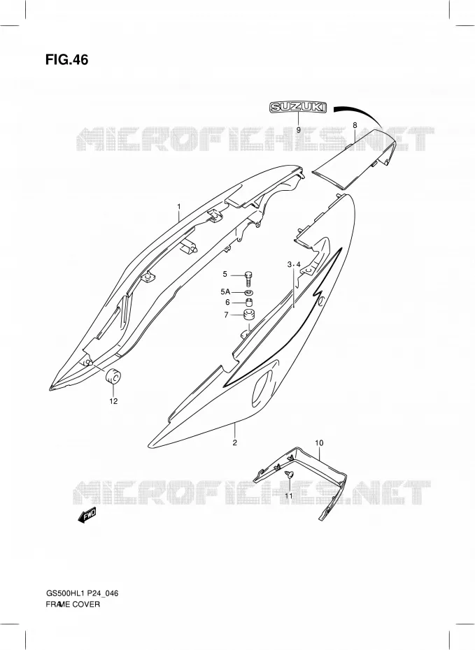 FAIRING (GS500FH) Suzuki MOTO 500 GS-E 2011  GS500HL1(P24)