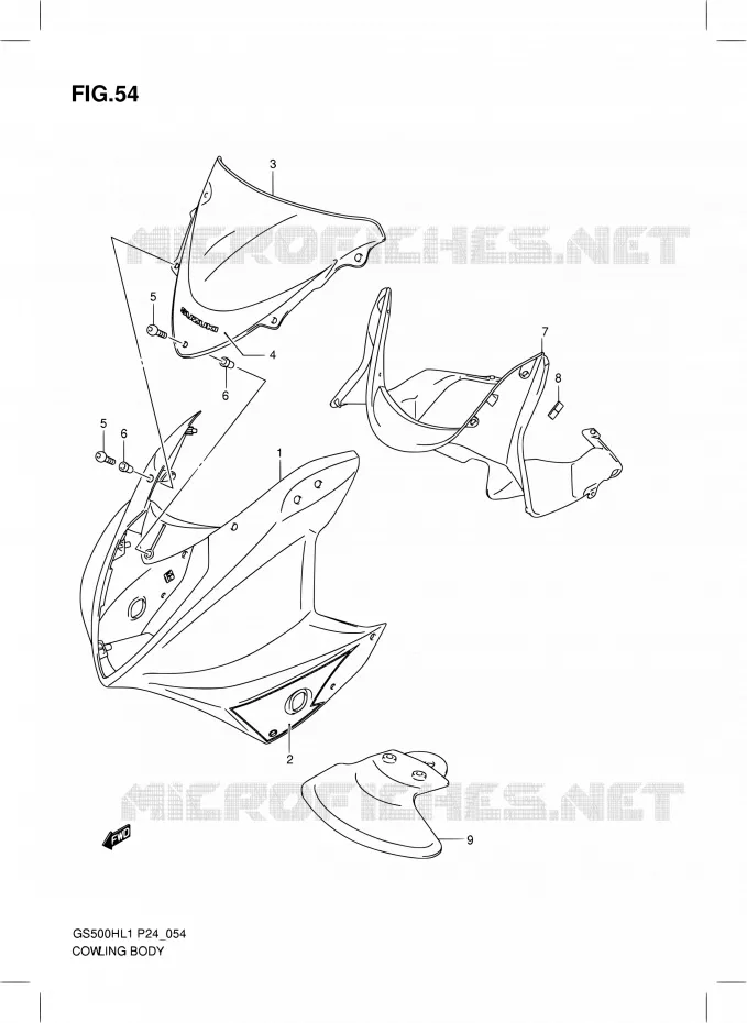 FAIRING (GS500FH) Suzuki MOTO 500 GS-E 2011  GS500HL1(P24)