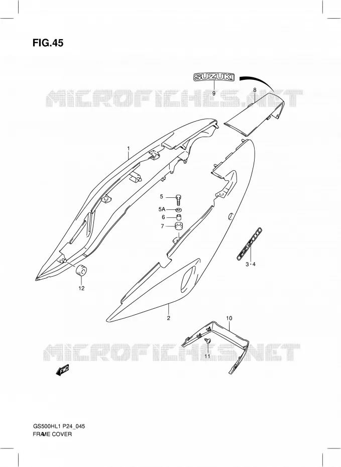 FAIRING (GS500H) Suzuki MOTO 500 GS-E 2011  GS500HL1(P24)
