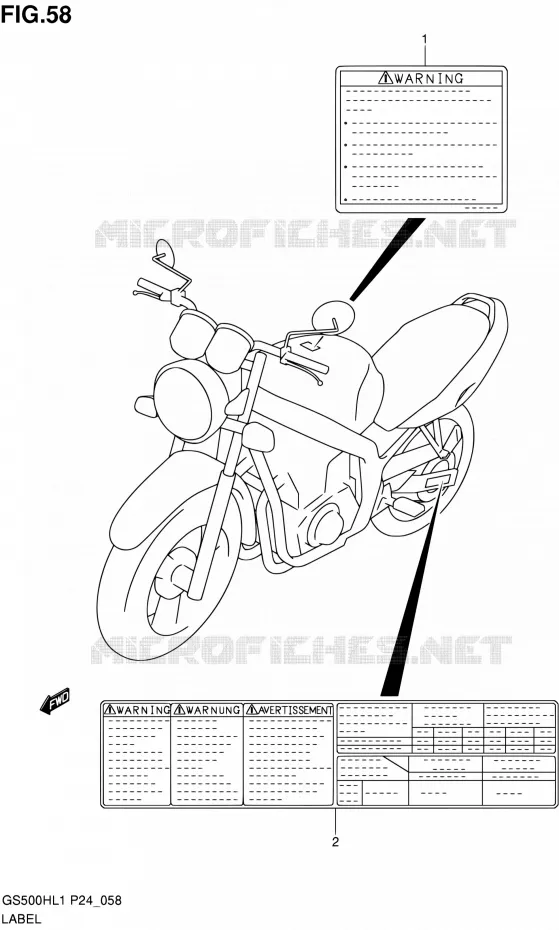 LABEL (GS500H) Suzuki MOTO 500 GS-E 2011  GS500HL1(P24)