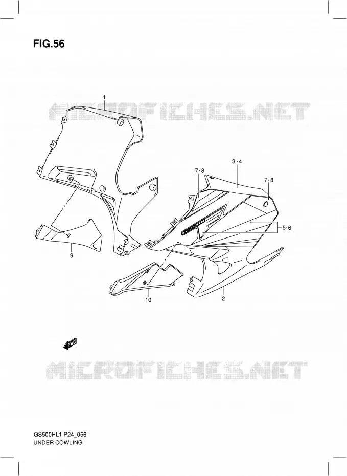 LOWER FAIRING (GS500FH) Suzuki MOTO 500 GS-E 2011  GS500HL1(P24)