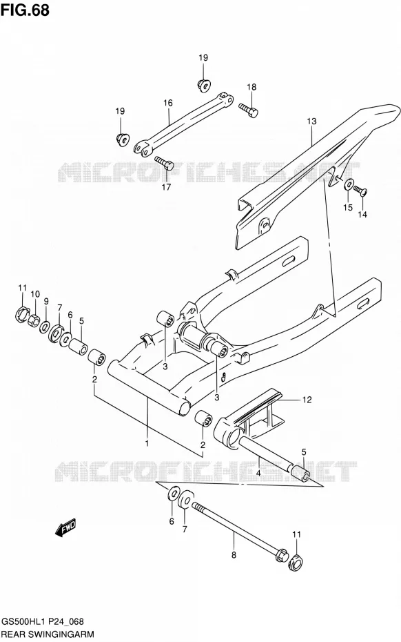 SWINGARM Suzuki MOTO 500 GS-E 2011  GS500HL1(P24)