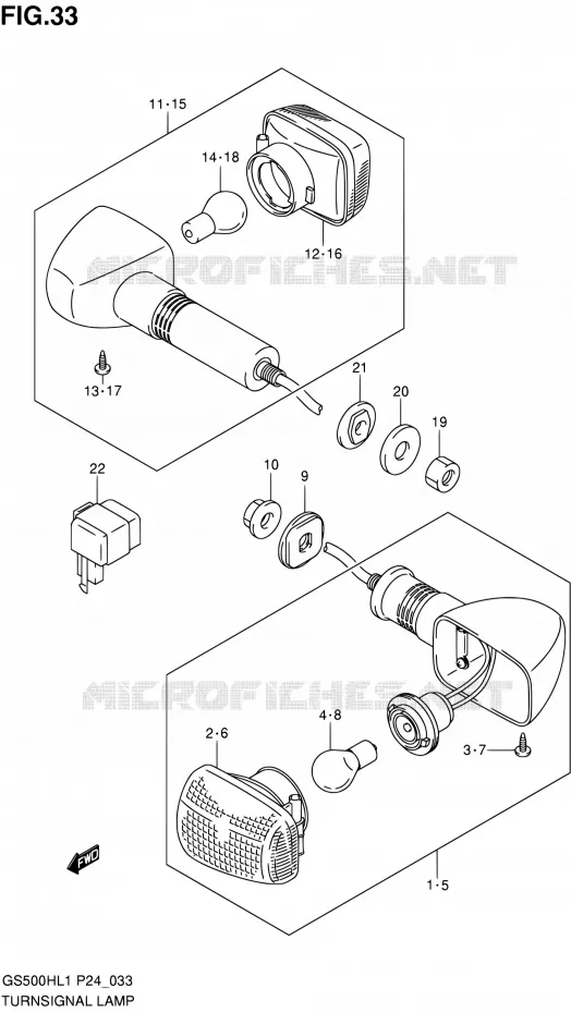 TJRN SIGNAL LAMP (GS500FH) Suzuki MOTO 500 GS-E 2011  GS500HL1(P24)