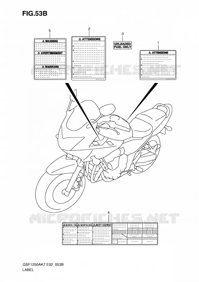 LABEL (MODEL K9) Suzuki MOTO 1250 BANDIT 2009  GSF1250 K9 (E02,E19,E24,E37)
