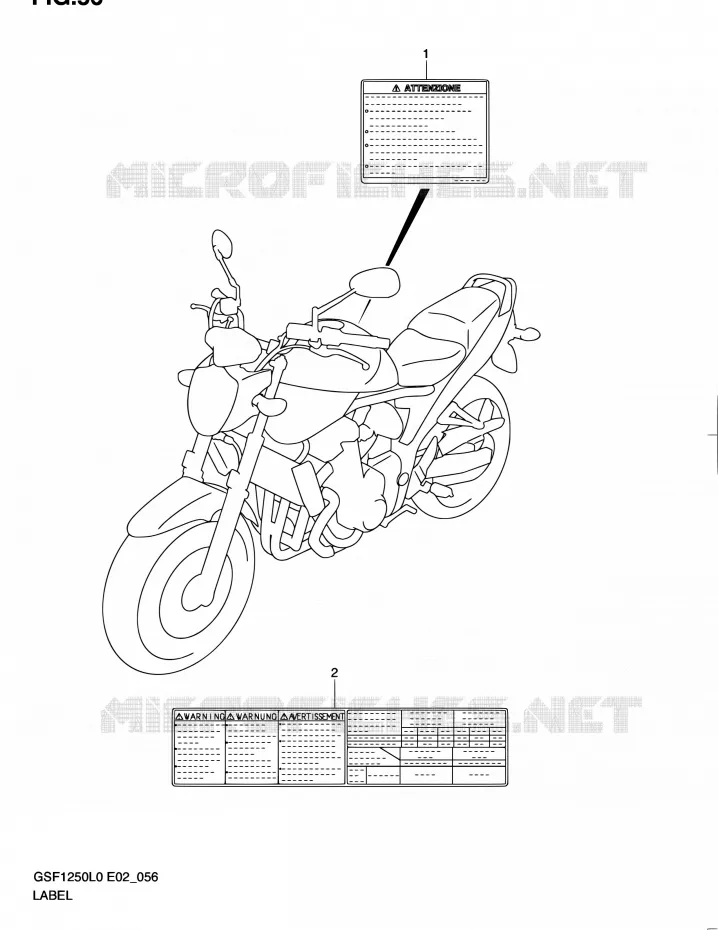 LABEL Suzuki MOTO 1250 BANDIT 2011  GSF1250 L0 (E02,E19,E24)