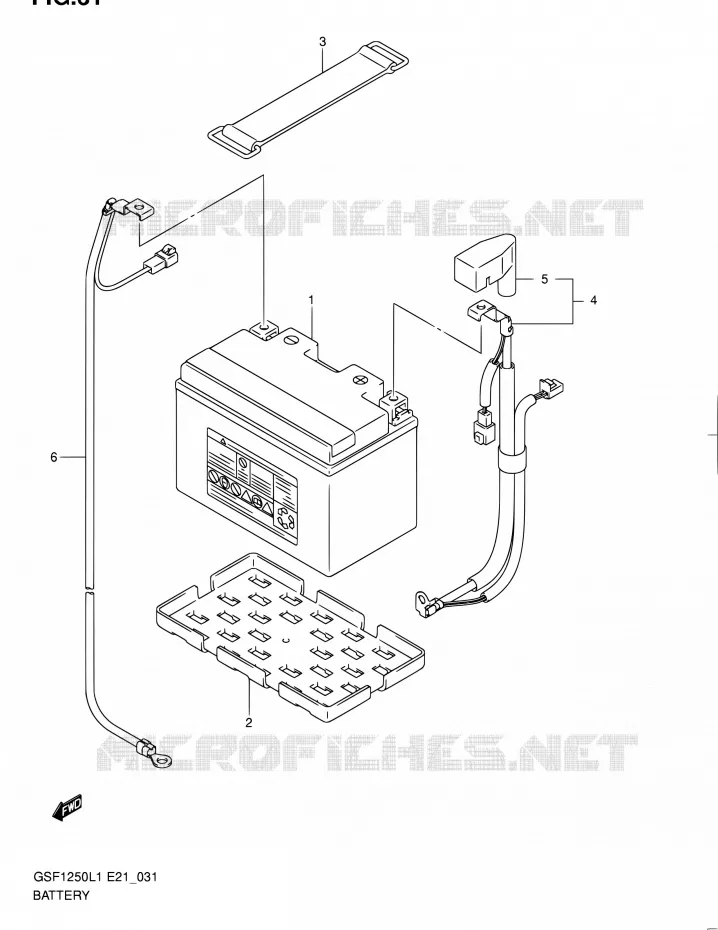 BATTERY (GSF1250AL1 E21) Suzuki MOTO 1250 BANDIT 2011  GSF1250L1