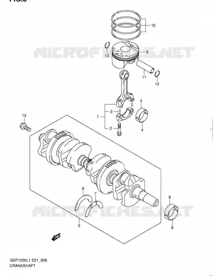 CRANKSHAFT Suzuki MOTO 1250 BANDIT 2011  GSF1250L1