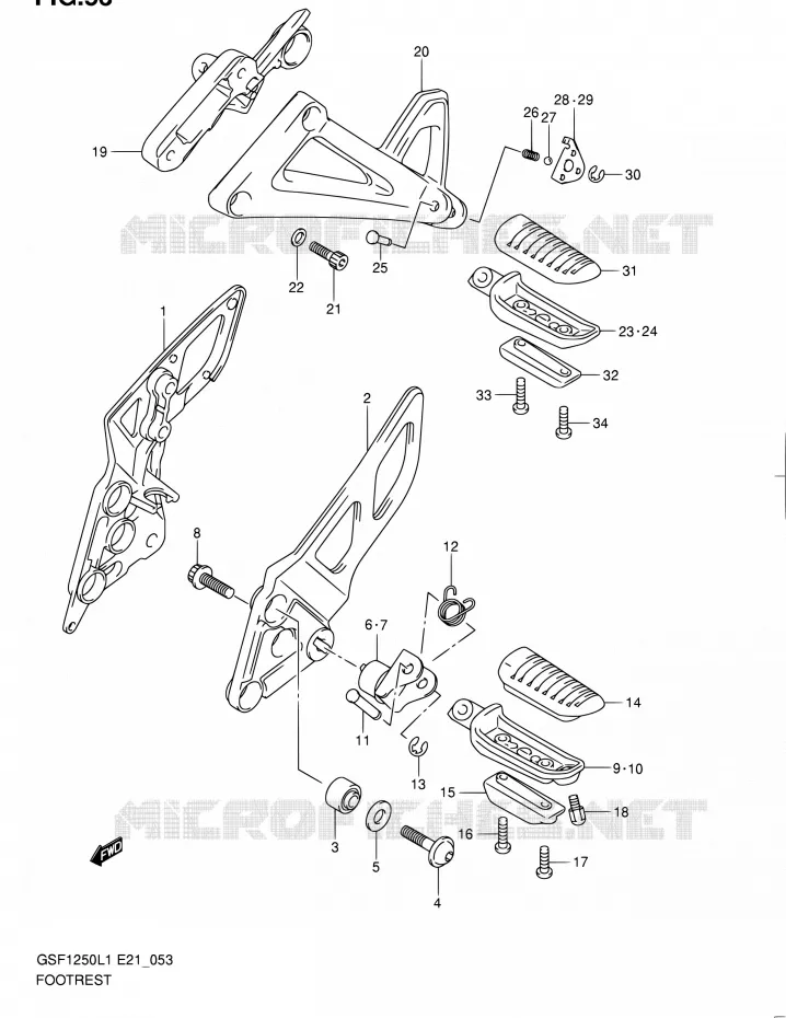 FOOTREST Suzuki MOTO 1250 BANDIT 2011  GSF1250L1