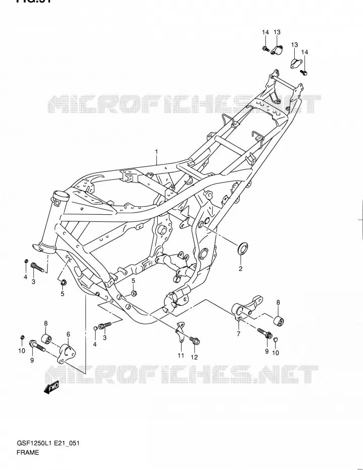 FRAME Suzuki MOTO 1250 BANDIT 2011  GSF1250L1