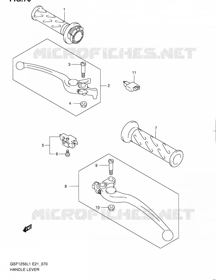 GRIPS & LEVERS (GSF1250AL1 E24) Suzuki MOTO 1250 BANDIT 2011  GSF1250L1