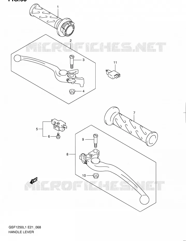 GRIPS & LEVERS (GSF1250L1 E24) Suzuki MOTO 1250 BANDIT 2011  GSF1250L1