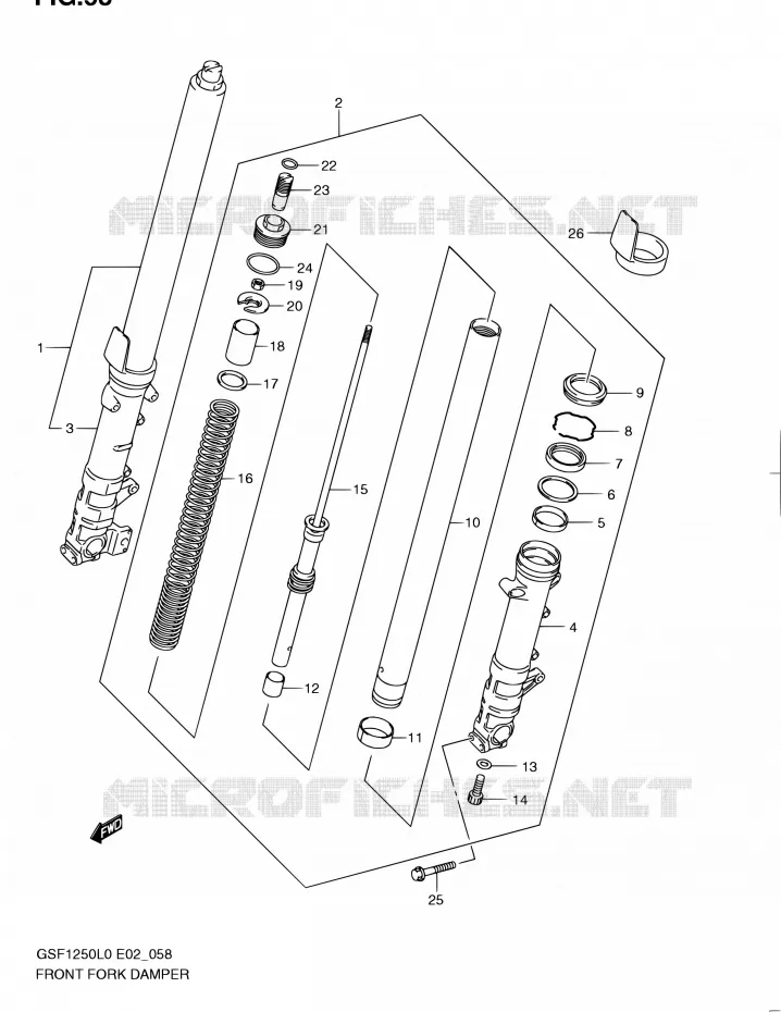 FRONT FORK Suzuki MOTO 1250 BANDIT 2010  GSF1250AL0(E19,E24)