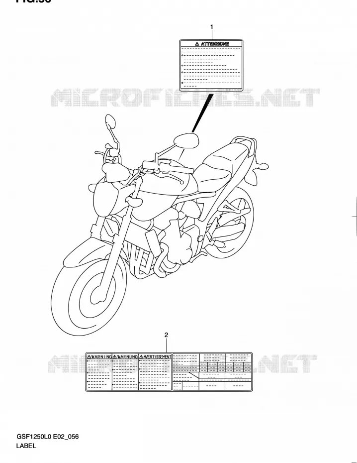 LABEL Suzuki MOTO 1250 BANDIT 2010  GSF1250AL0(E19,E24)