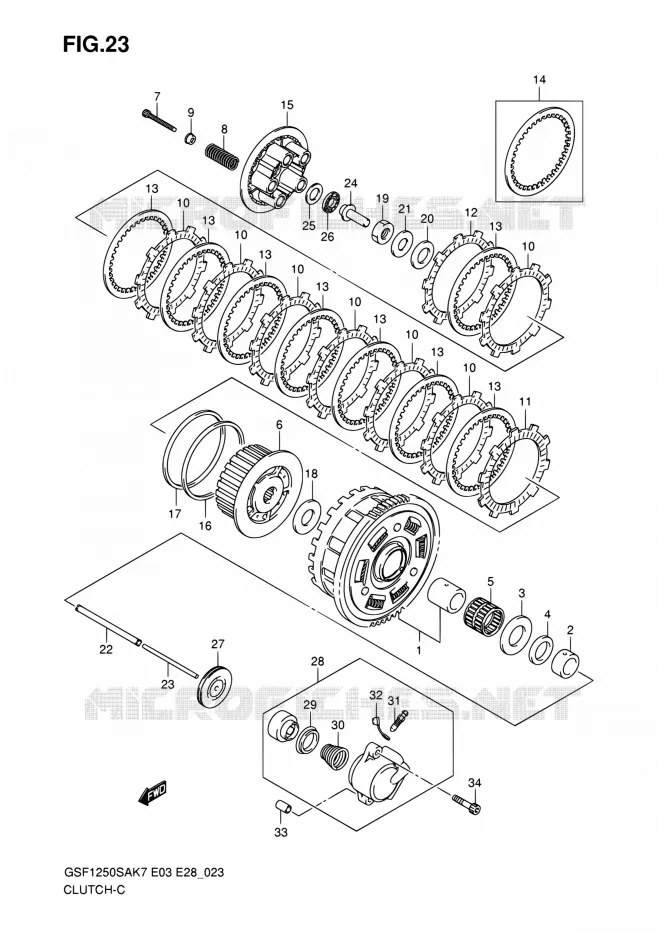 CLUTCH Suzuki MOTO 1250 BANDIT 2009  GSF1250S K9 (E03,E28,E33)