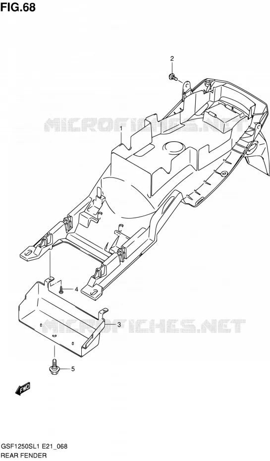 REAR FEDNER (GSF1250SAL1 E21) Suzuki MOTO 1250 BANDIT 2011  GSF1250SL1(E24)