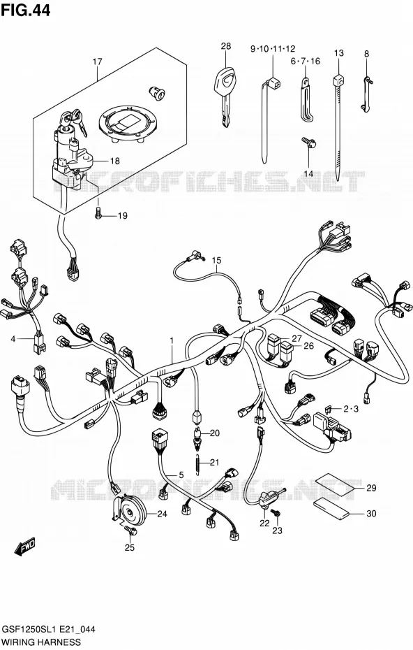 WIRING HARNESS (GSF1250SL1 E24) Suzuki MOTO 1250 BANDIT 2011  GSF1250SL1(E24)