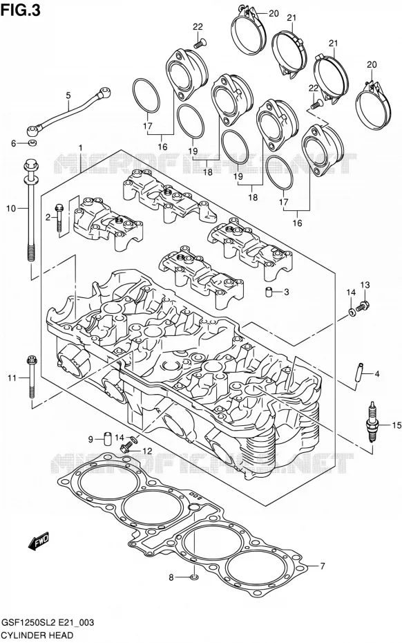 CYLINDER HEAD Suzuki MOTO 1250 BANDIT 2012  GSF1250SL2(E24)