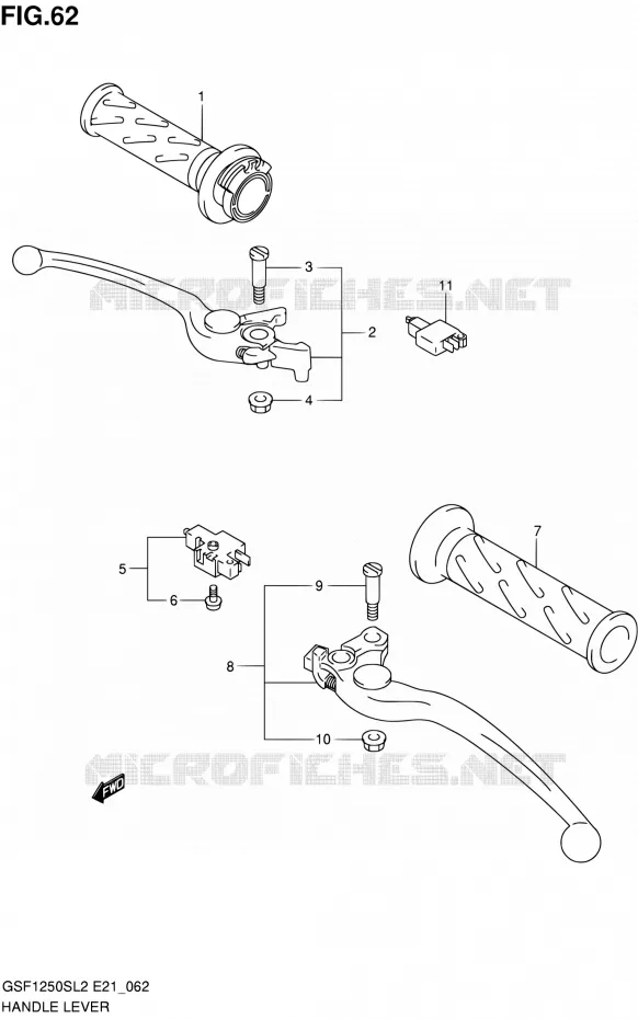 GRIPS & LEVERS (GSF1250SL2 E21) Suzuki MOTO 1250 BANDIT 2012  GSF1250SL2(E24)