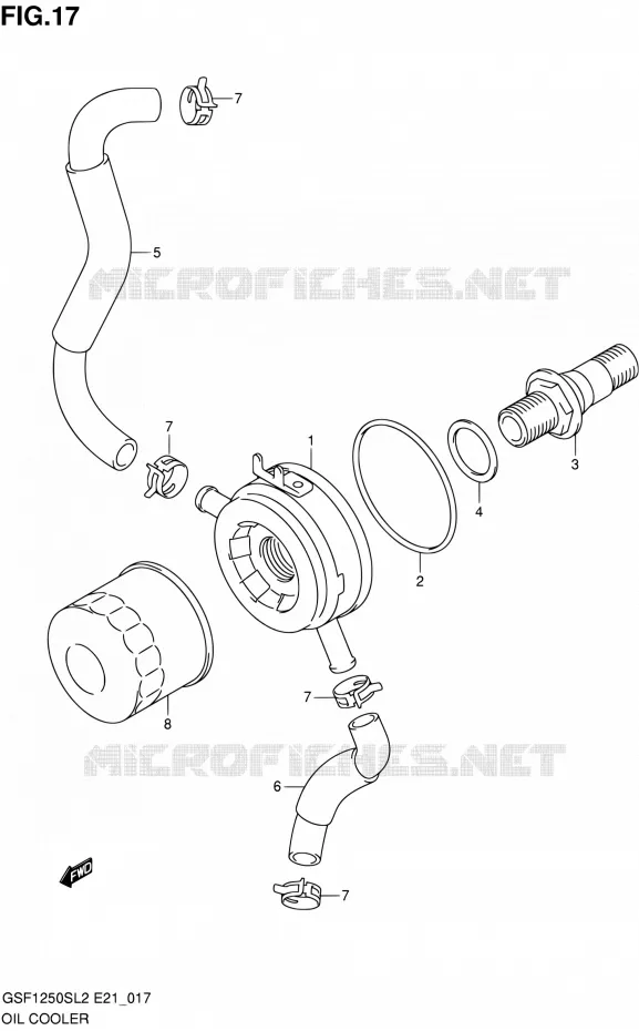 OIL COOLER Suzuki MOTO 1250 BANDIT 2012  GSF1250SL2(E24)