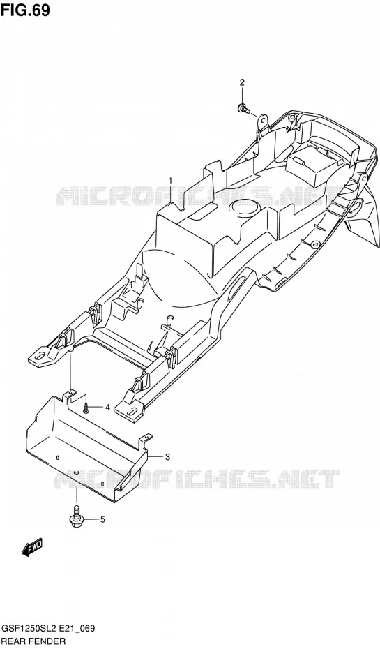 REAR FEDNER (GSF1250SAL2 E24) Suzuki MOTO 1250 BANDIT 2012  GSF1250SL2(E24)