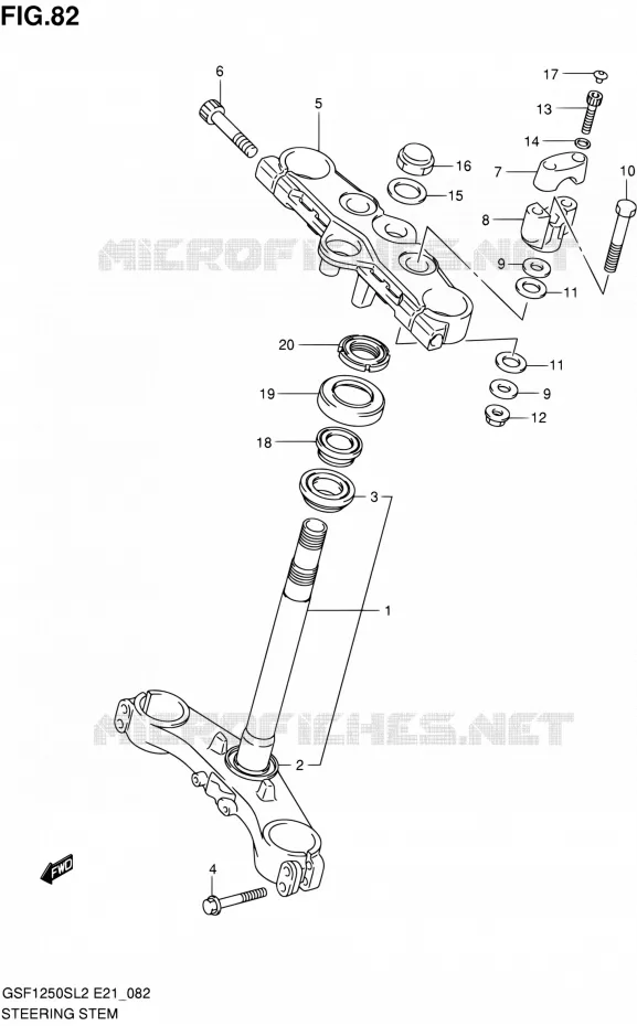 STEERING COLUMN Suzuki MOTO 1250 BANDIT 2012  GSF1250SL2(E24)