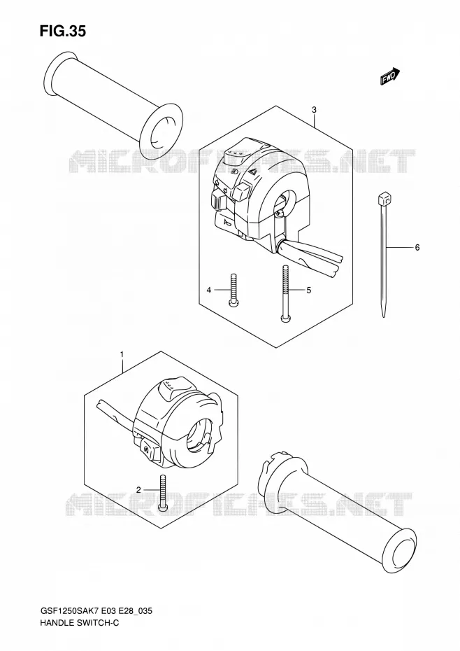 SWITCHES Suzuki MOTO 1250 BANDIT 2007  GSF1250SA K7 (E03,E28,E33)