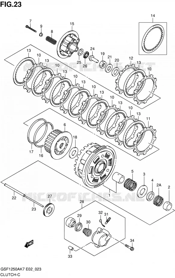 CLUTCH Suzuki MOTO 1250 BANDIT 2012  GSF1250SA L0 (E02,E19,E24,E37)