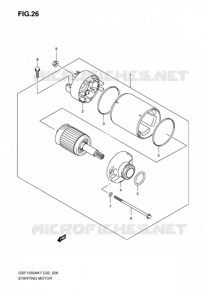 STARTER MOTOR Suzuki MOTO 1250 BANDIT 2011  GSF1250SA L0 (E02,E19,E24,E37)