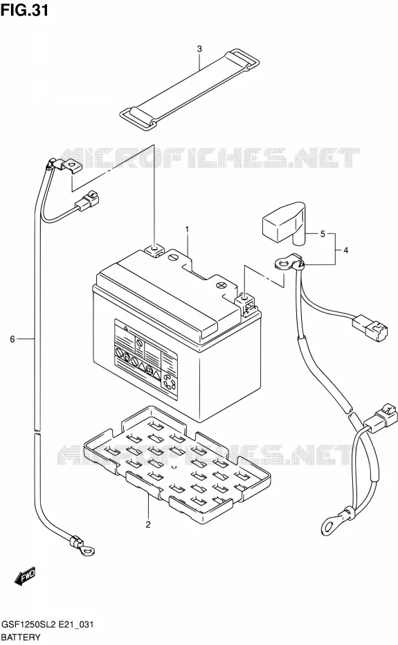 BATTERY (GSF1250SAL2 E21) Suzuki MOTO 1250 BANDIT 2012  GSF1250SAL2(E21)