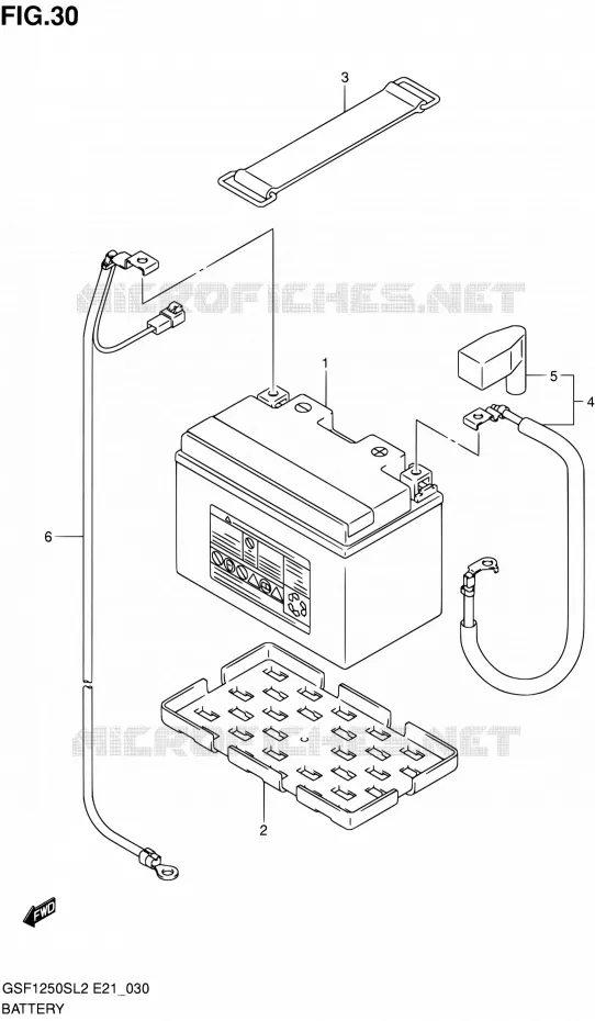 BATTERY (GSF1250SL2 E24) Suzuki MOTO 1250 BANDIT 2012  GSF1250SAL2(E21)