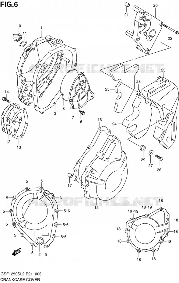 CRACKCASE COVER Suzuki MOTO 1250 BANDIT 2012  GSF1250SAL2(E21)