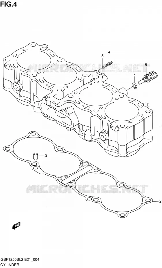 CYLINDER Suzuki MOTO 1250 BANDIT 2012  GSF1250SAL2(E21)