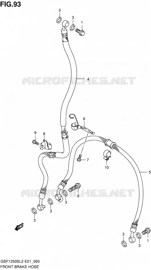 FRONT BRAKE HOSE (GSF1250SL2 E24) Suzuki MOTO 1250 BANDIT 2012  GSF1250SAL2(E21)