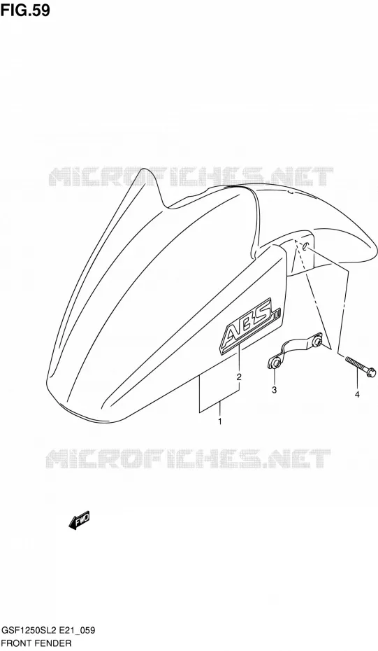 FRONT FENDER (GSF1250SAL2 E21) Suzuki MOTO 1250 BANDIT 2012  GSF1250SAL2(E21)