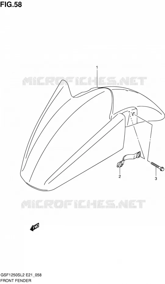 FRONT FENDER (GSF1250SL2 E24) Suzuki MOTO 1250 BANDIT 2012  GSF1250SAL2(E21)