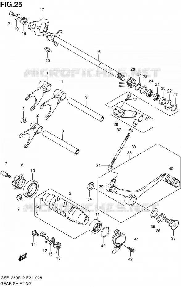 GEAR SHIFTING ASSY Suzuki MOTO 1250 BANDIT 2012  GSF1250SAL2(E21)