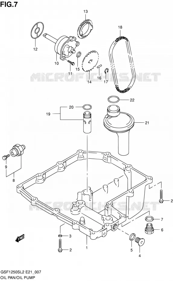 OIL PAN - OIL PUMP Suzuki MOTO 1250 BANDIT 2012  GSF1250SAL2(E21)
