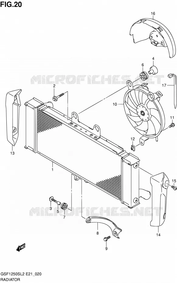 RADIATOR Suzuki MOTO 1250 BANDIT 2012  GSF1250SAL2(E21)