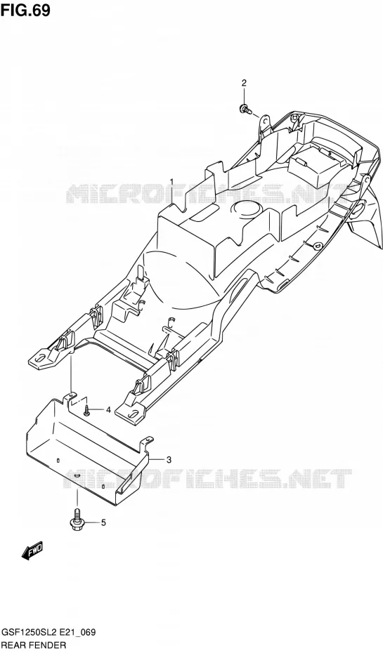 REAR FEDNER (GSF1250SAL2 E24) Suzuki MOTO 1250 BANDIT 2012  GSF1250SAL2(E21)