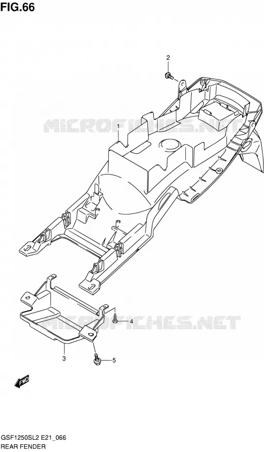 REAR FEDNER (GSF1250SL2 E21) Suzuki MOTO 1250 BANDIT 2012  GSF1250SAL2(E21)