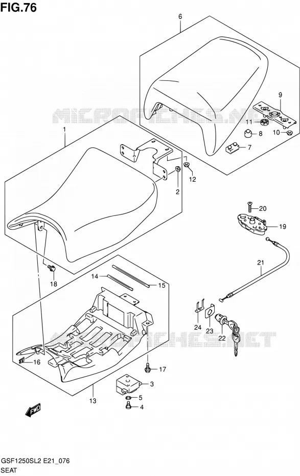 SEAT Suzuki MOTO 1250 BANDIT 2012  GSF1250SAL2(E21)