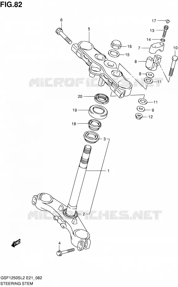 STEERING COLUMN Suzuki MOTO 1250 BANDIT 2012  GSF1250SAL2(E21)