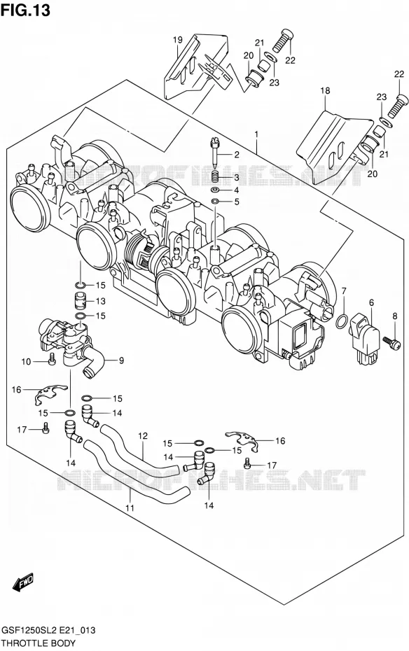 THROTTLE BODY Suzuki MOTO 1250 BANDIT 2012  GSF1250SAL2(E21)