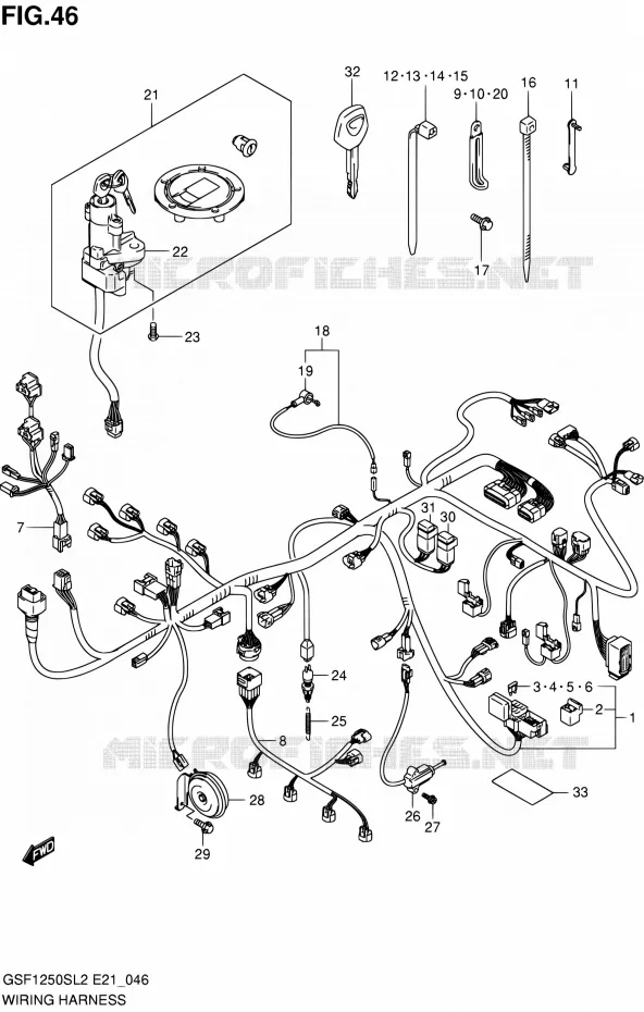 WIRING HARNESS (GSF1250SAL2 E24) Suzuki MOTO 1250 BANDIT 2012  GSF1250SAL2(E21)