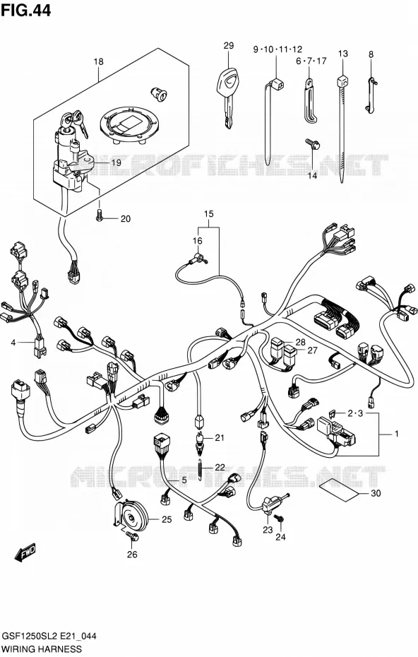 WIRING HARNESS (GSF1250SL2 E24) Suzuki MOTO 1250 BANDIT 2012  GSF1250SAL2(E21)